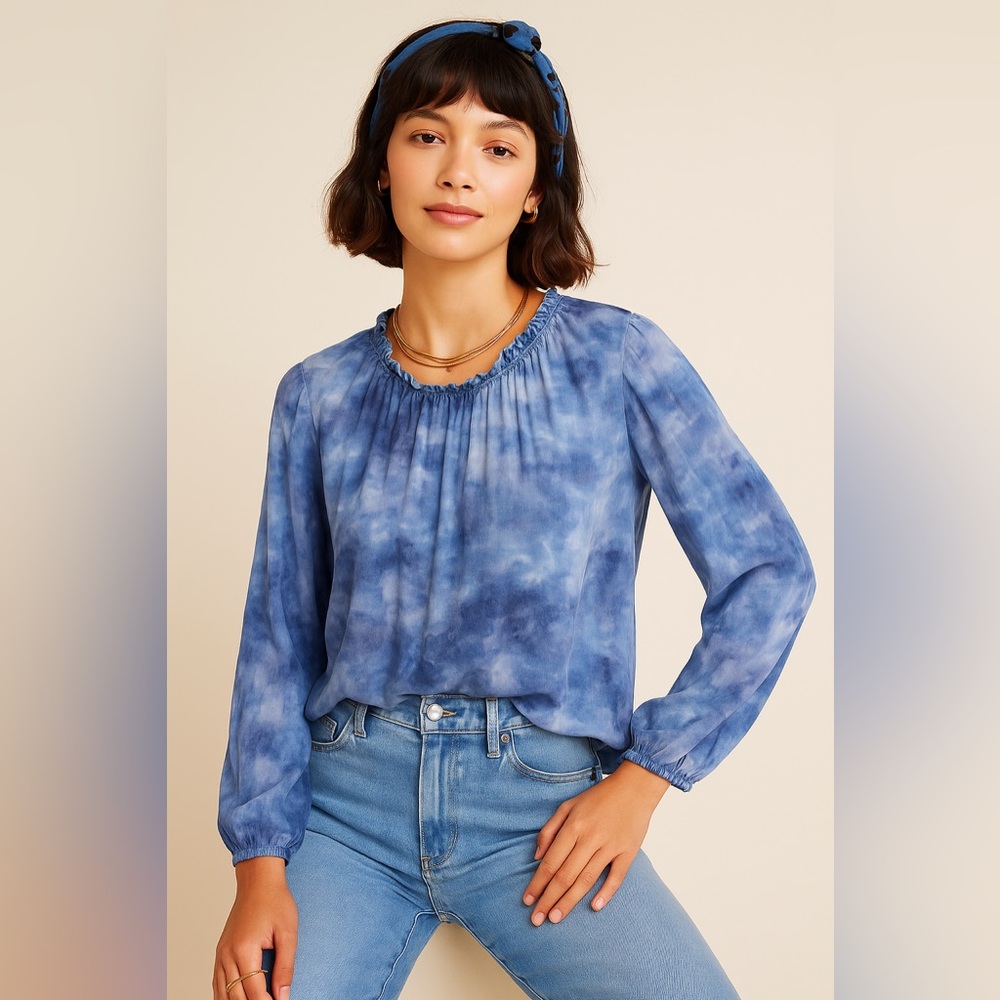 Anthropologie Cloth & Stone Chambray Button Down Shirt Women’s Size L - Picture 3 of 11
